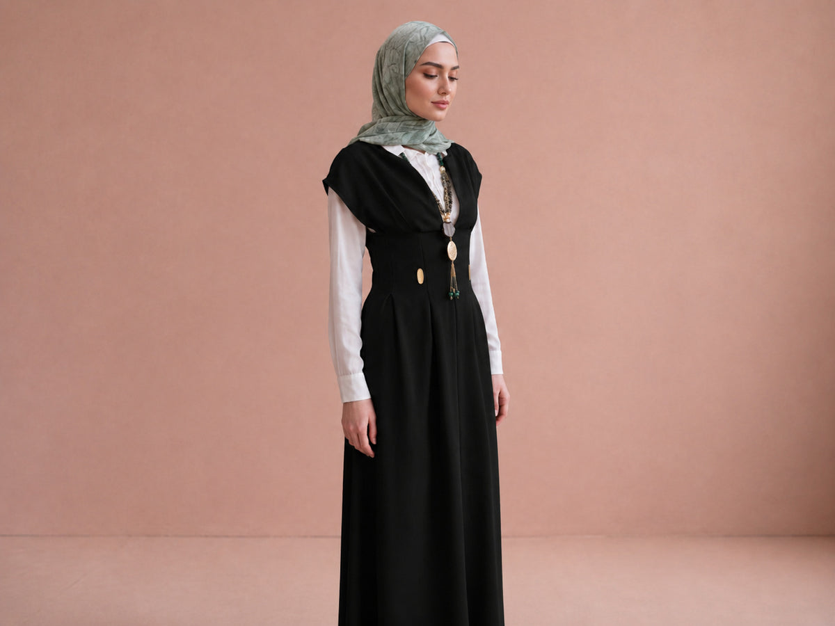 Panelled Pinafore Dress