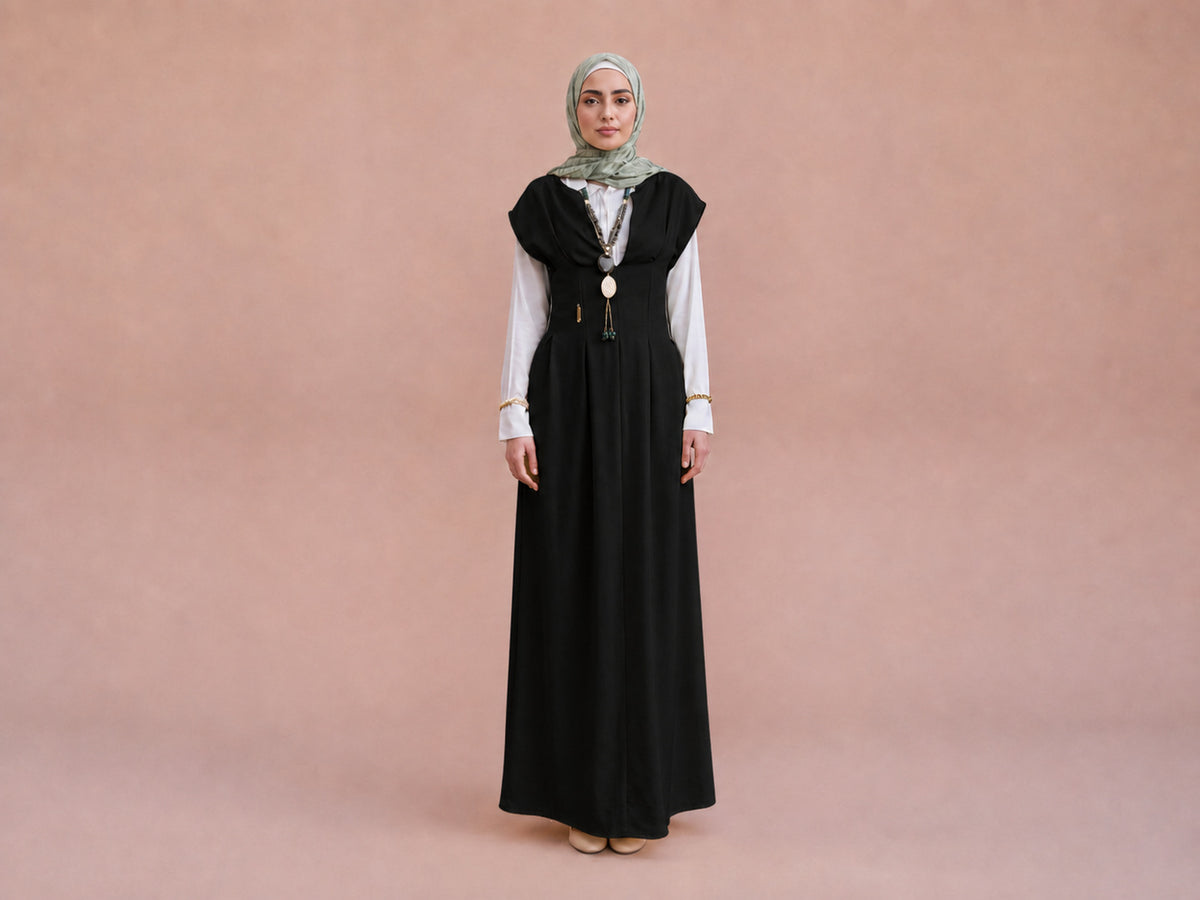 Panelled Pinafore Dress