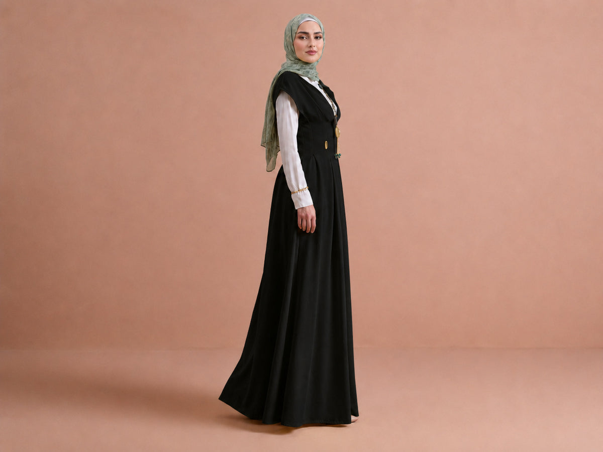 Panelled Pinafore Dress