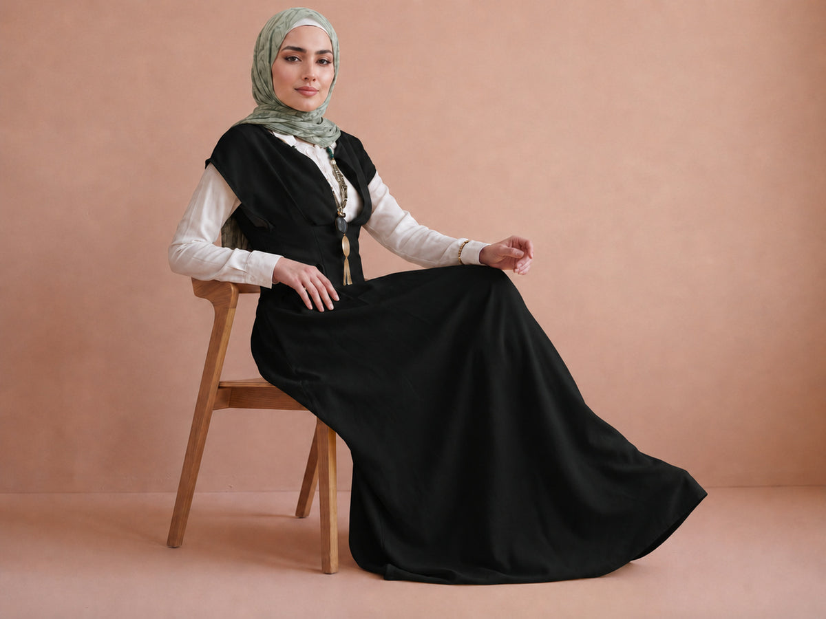 Panelled Pinafore Dress