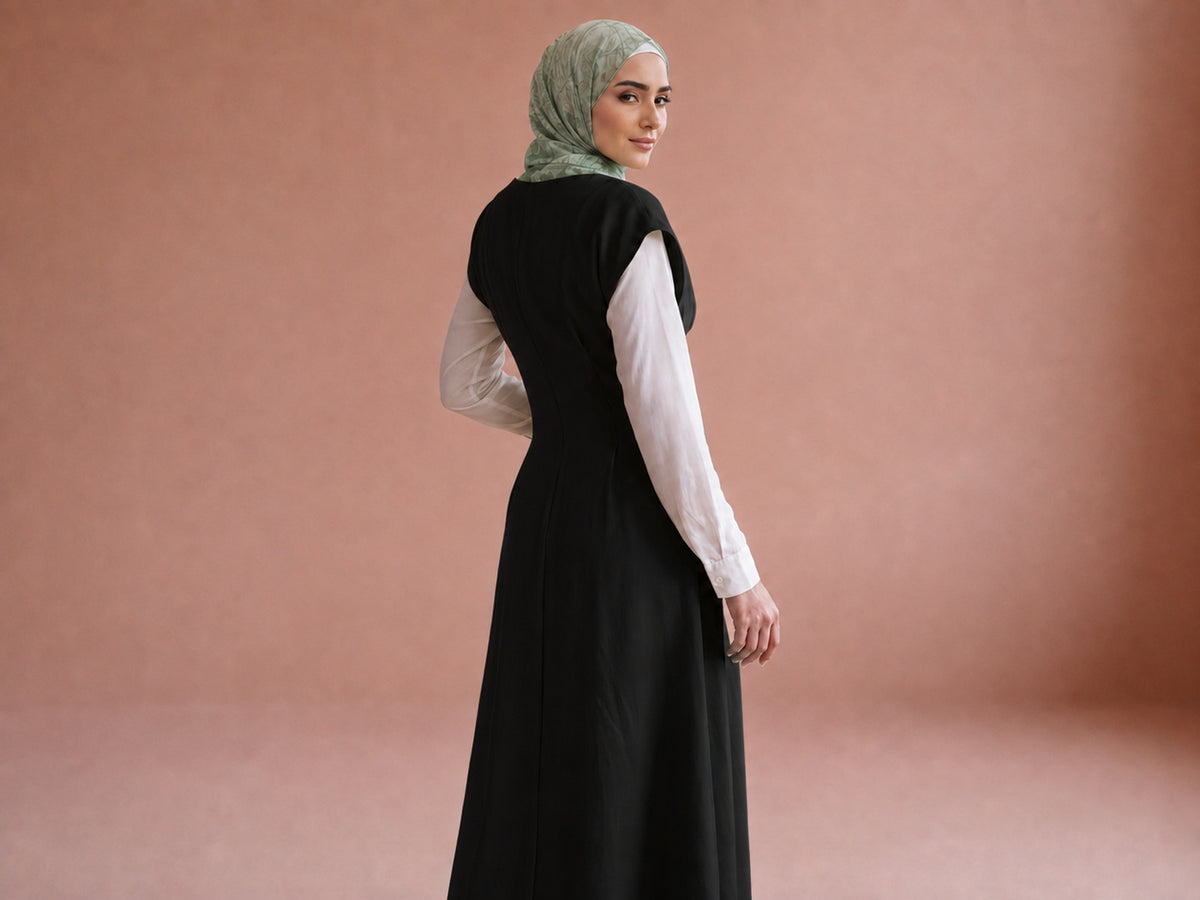 Panelled Pinafore Dress