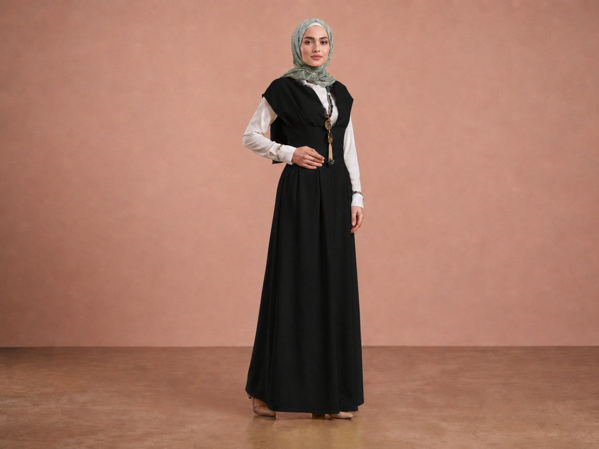 Panelled Pinafore Dress