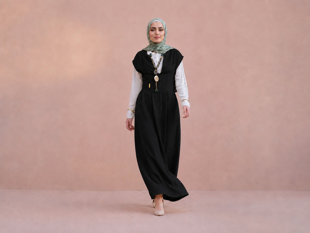 Panelled Pinafore Dress