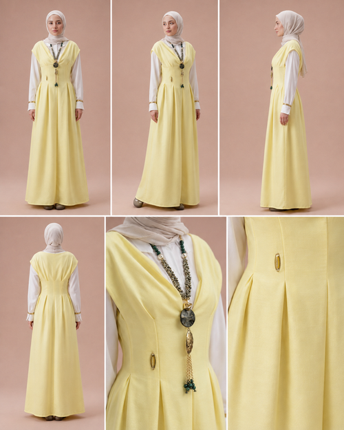 Panelled Pinafore Dress