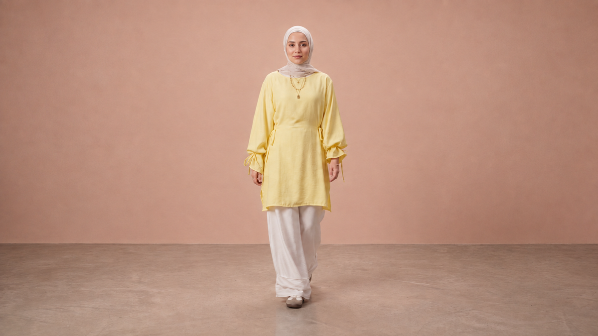 Tie-Cuff Tunic Set