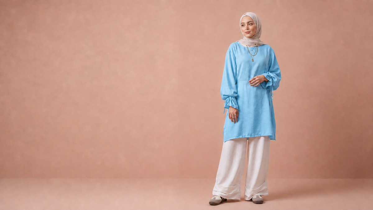 Tie-Cuff Tunic Set