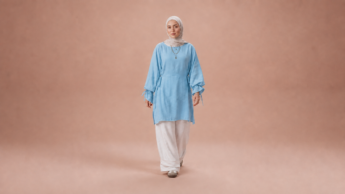 Tie-Cuff Tunic Set