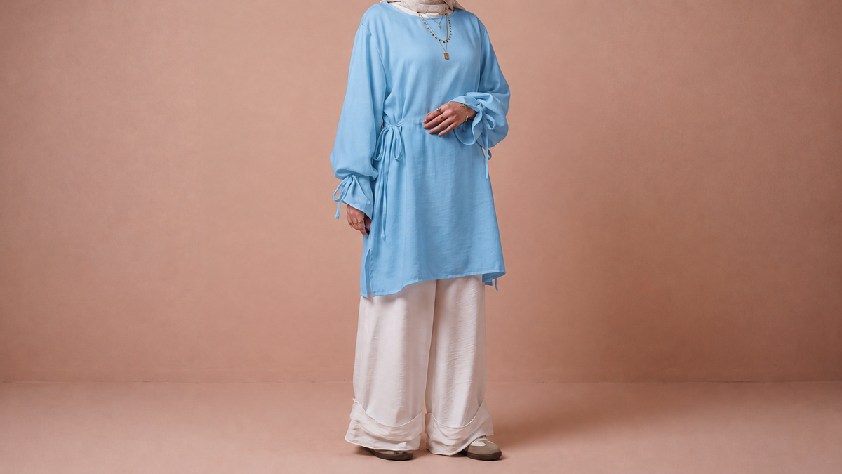 Tie-Cuff Tunic Set