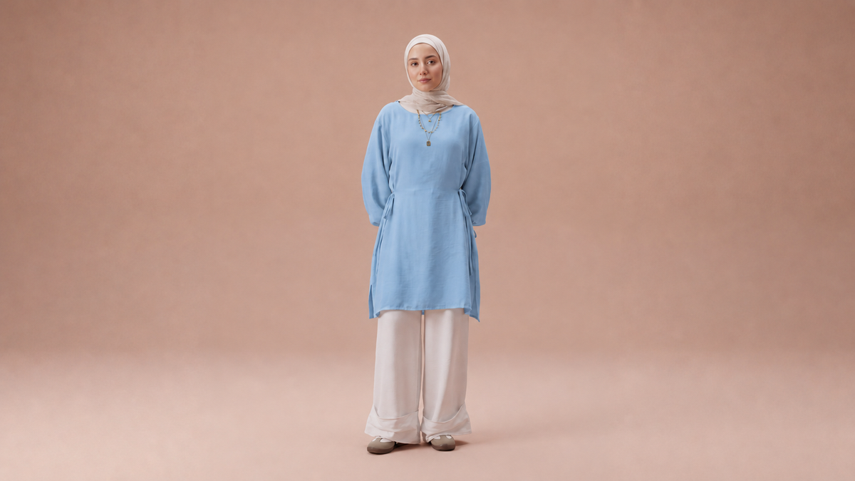 Tie-Cuff Tunic Set