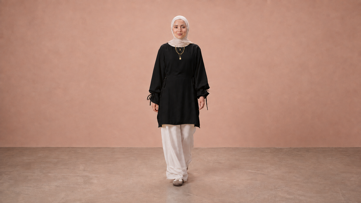 Tie-Cuff Tunic Set