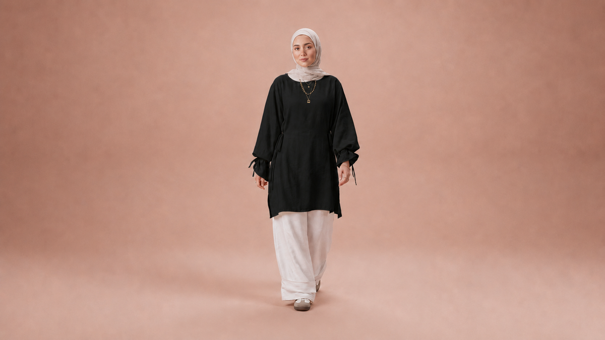 Tie-Cuff Tunic Set