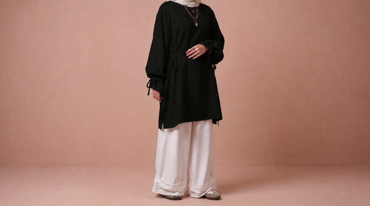 Tie-Cuff Tunic Set