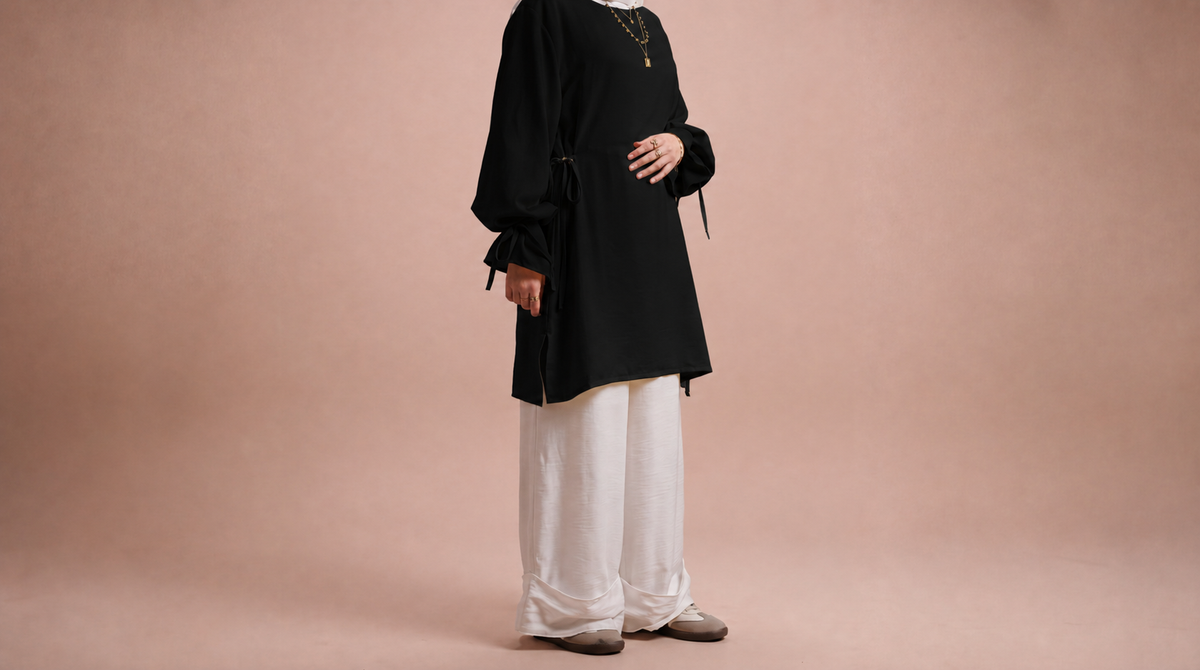 Tie-Cuff Tunic Set