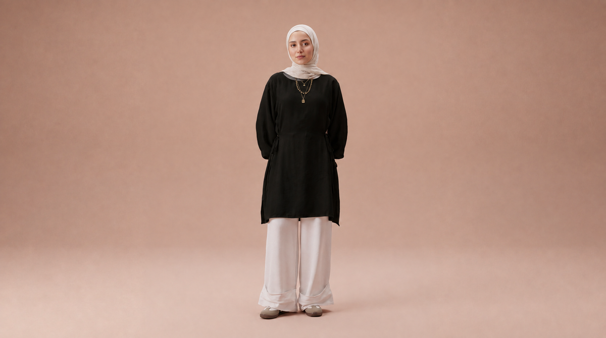 Tie-Cuff Tunic Set