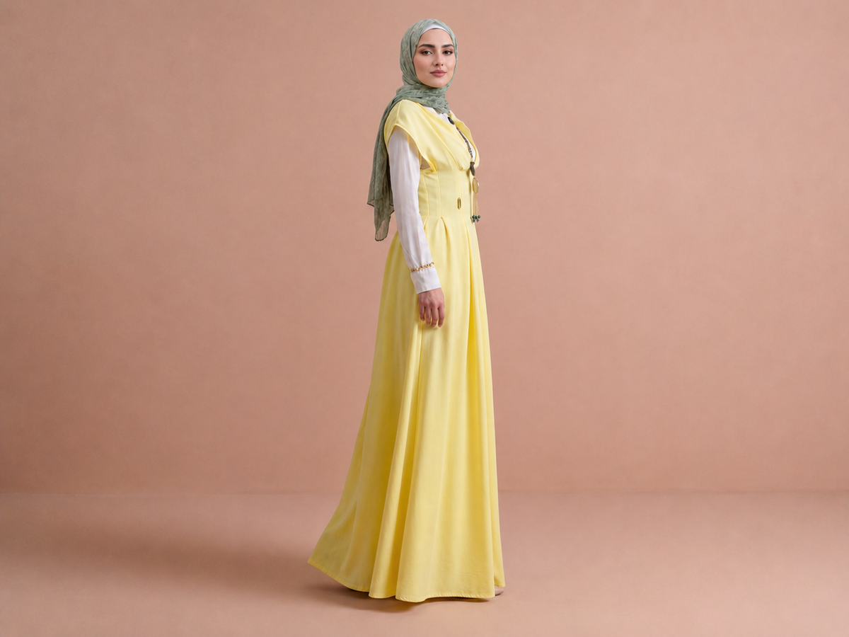 Panelled Pinafore Dress