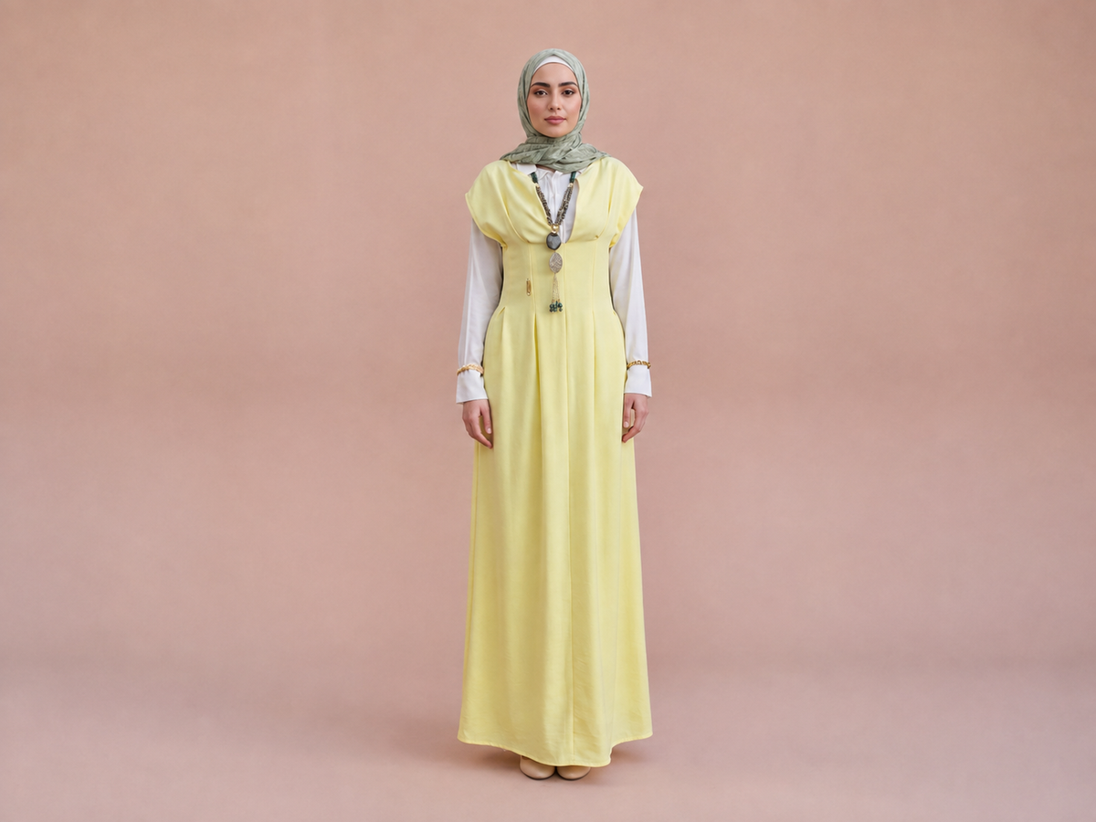 Panelled Pinafore Dress