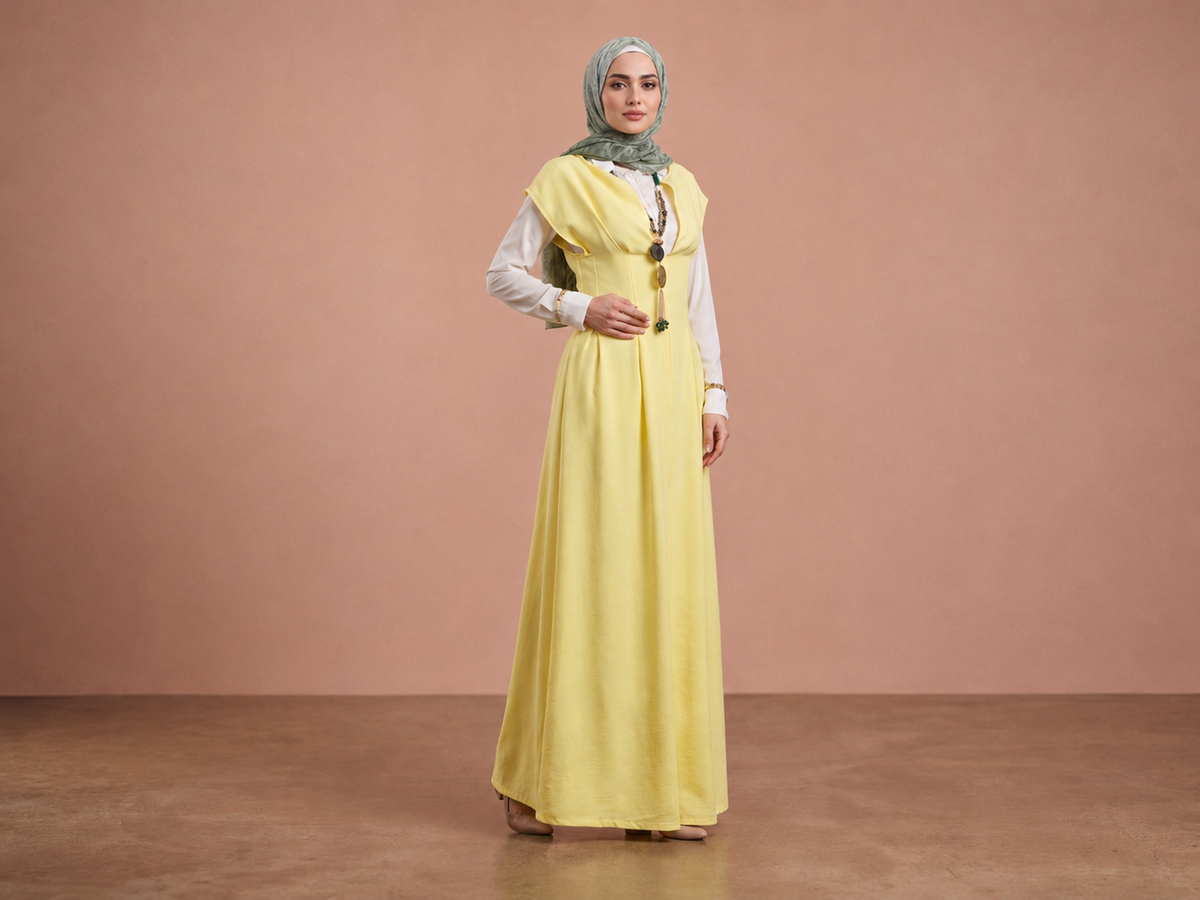 Panelled Pinafore Dress