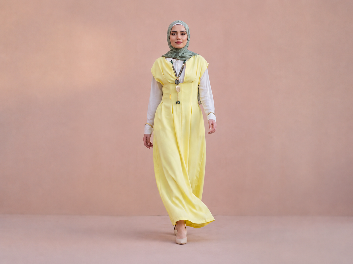Panelled Pinafore Dress