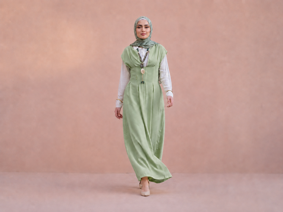 Panelled Pinafore Dress