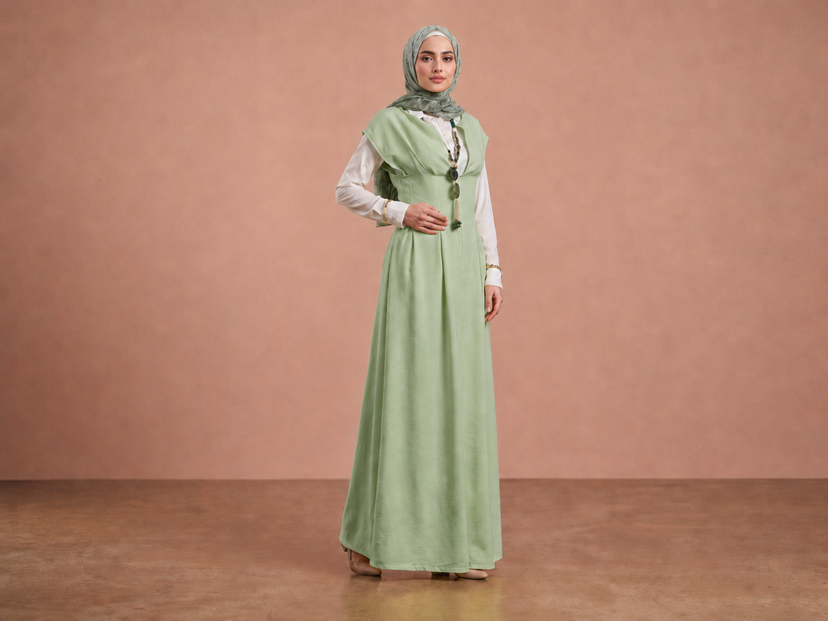 Panelled Pinafore Dress