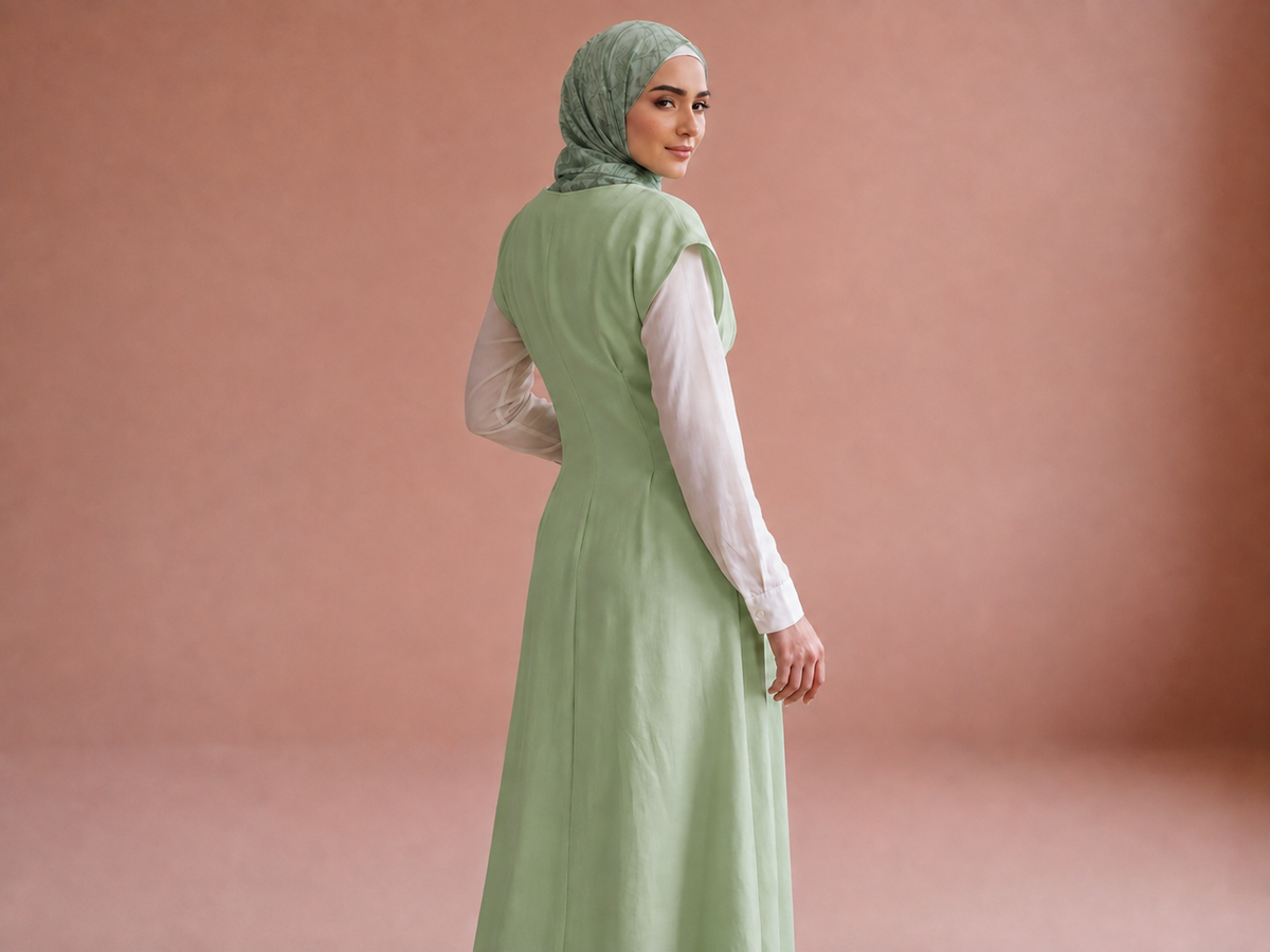 Panelled Pinafore Dress