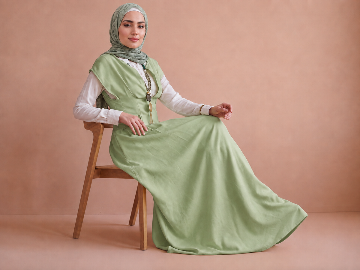 Panelled Pinafore Dress