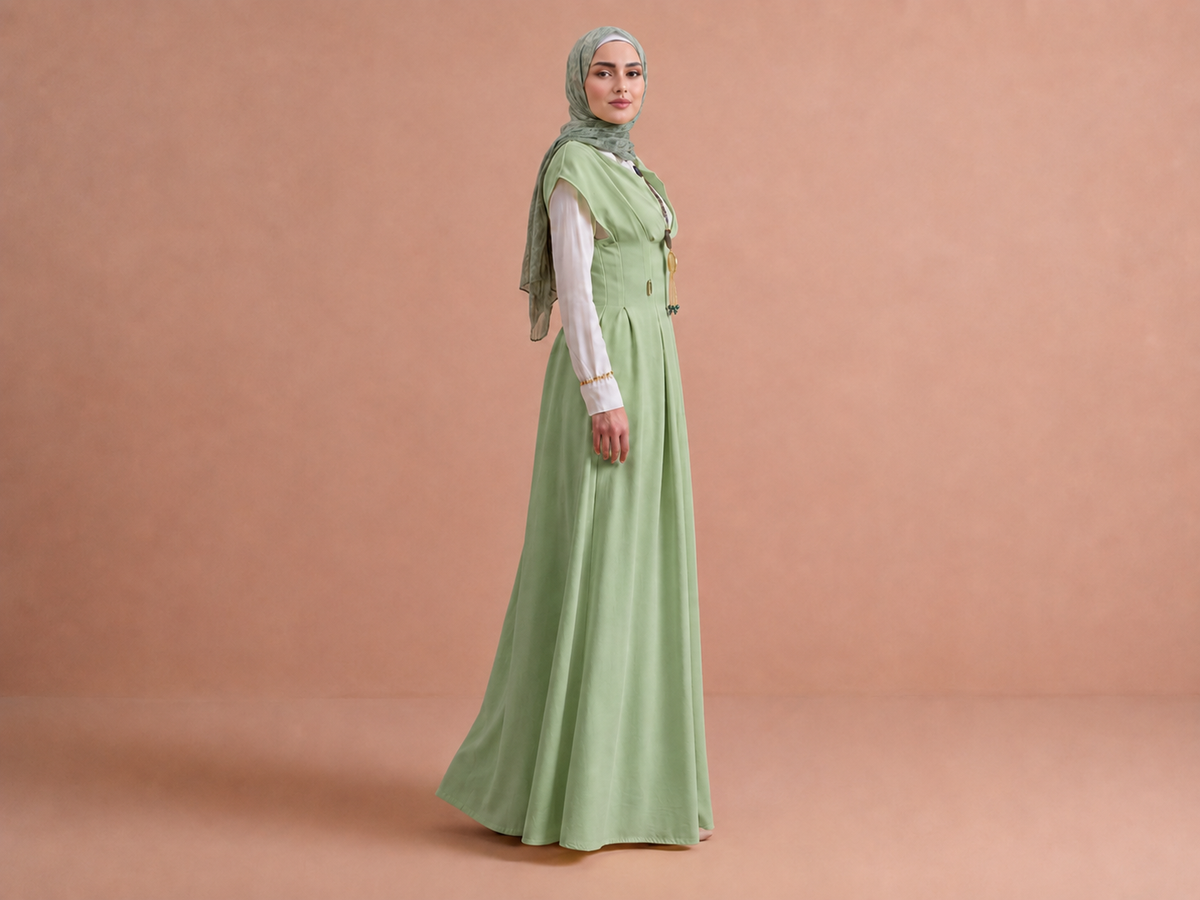 Panelled Pinafore Dress