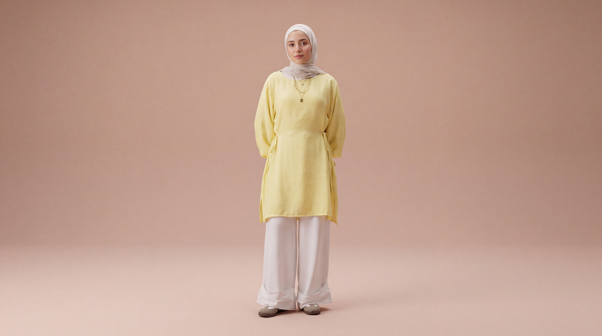 Tie-Cuff Tunic Set